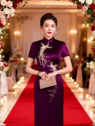#时尚 #显瘦穿搭 #小个子穿搭 #旗袍连衣裙 #喜婆婆喜妈妈