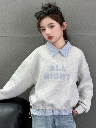 女童卫衣春装2025新款韩版女孩假两件打底衫女大童春季洋气套装潮#女童套装 #高品质童装 #女童时髦穿搭攻略 #女童卫衣套装 #女童洋气套装