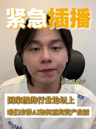 国家级行业论坛上咱们来讲AI如何重构资产盘活 #资产处置 #绿色资源 #AI赋能 #认知 @三格盘子