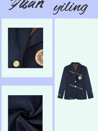 #今日上新 重工设计,手工圆肩垫肩,藏青色配金色花扣,学院风满满,不挑年龄,怎么搭都美!#学院风穿搭 #时尚搭配 #轻奢穿搭 #女神范
