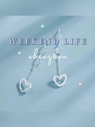 丽沁 925银耳饰 925银镂空爱心甜美螺旋流苏耳环气质波浪耳线百搭#好物推荐🔥 #饰品 #耳饰 #精致女人必备 #美出高级感