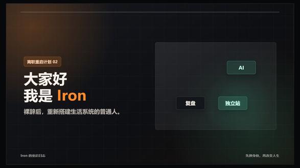 裸辞后我才发现,改变人生要先换掉旧身份! 改变不是先做更多事,而是先停止用旧身份解释自己。
如果一直把自己定义成“裸辞的人、没工作的人、焦虑的人”,每天都会被旧身份推着走。
我现在想做的,是每天给新身份增加一个证据。#身份改变 #普通人改变自己 #离职重启计划 #裸辞 #重新开始