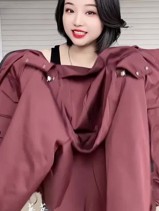 #新款双拉链风衣外套#休闲百搭#遮肉显瘦