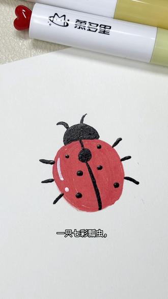 画画教程|两种颜色就可以画一只七星瓢虫耶!
#画画教程##七星瓢虫 #丙烯画#丙烯马克笔