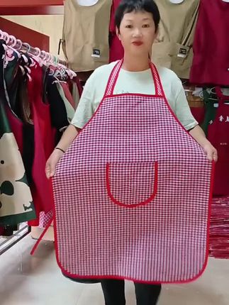 纯棉双层格子直挂围裙中厚款结实耐用耐磨生活防水防油#围裙 #面料柔软舒适 #做工精细 #多色可选 #质量杠杠的好