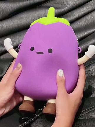 #斜挎包#单肩斜挎包#手机包 #好物推荐🔥 #每日分享 ANNAHOUSE茄子斜挎包蔬菜系列可爱零钱包单肩斜挎包创意手机包ZW