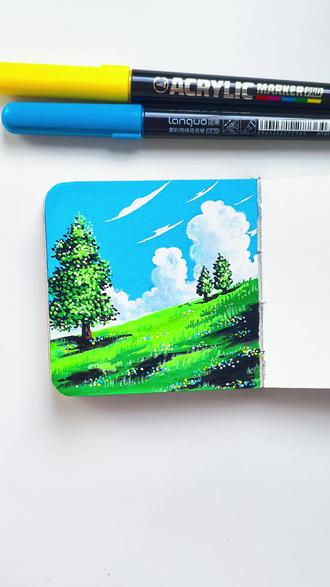 丙烯马克笔画春野晴空(附色号)!保姆级过程~ 今天这幅春野晴空真是清新又好看呀!画起来也不复杂哟~适合零基础,看完视频新手也能画!色号放评论区啦!大家赶紧画一幅试试吧~
丙烯马克笔:蓝果巨能叠重彩pro48色
翻翻乐:恩米小黄本8×8
电子老师@铁坨爱画画 #跟着抖音学画画 #翻翻乐 #零基础学画画 #绘画过程 #丙烯马克笔
