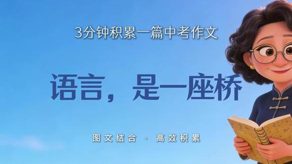 《语言,是一座桥》中考满分作文积累|3分钟积累一篇中考作文 3分钟积累一篇中考作文,图文结合,高效积累作文素材#中考满分作文 #语文作文 #作文素材 #初中作文 #作文开头 #写作技巧 #可以写进作文里的神仙句子