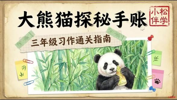 三年级语文下册第七单元习作《国宝大熊猫》 #小学语文#课件#三年级语文#抖音创作者激励计划#小学作文