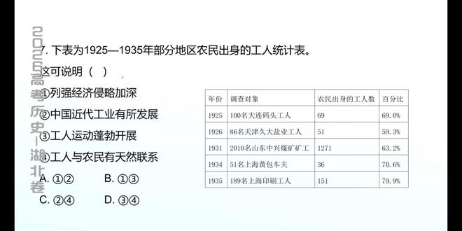 2026年高考历史题目解析·湖北卷(3) #高考历史 #高考真题 #26高考 #27高考