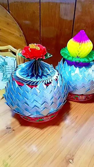 两对荷花墩组装完成#折元宝教程