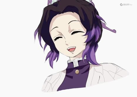 发一个很早以前画的小忍(画的不好不要骂我TT)#绘画过程 #日常瞎画 #指绘 #蝴蝶忍 #鬼灭之刃