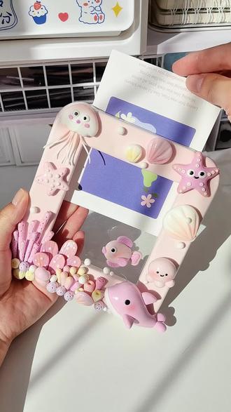 超轻粘土DIY相框,还可以换照片喔🤭