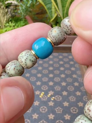 #文玩手串 猴头星月椰蒂108手串配饰#隔片 #金隔片#凹槽隔片 #车轮隔片