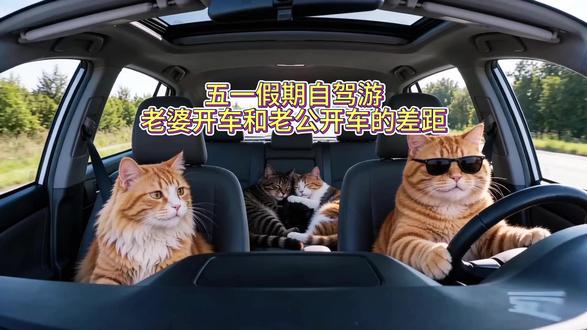 五一假期自驾游,老公开车和老婆开车的差距 #热点#猫咪#萌宠出道计划#搞笑#搞笑视频