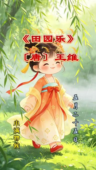🍃王维《田园乐》来啦!✨古风萌娃超治愈~🌿小满物候诗意浓