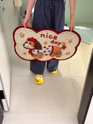 #品质生活 地垫不用经常换 这种亚麻编织用久了跟新的一样 吸水防滑两不误,打理还特方便#脚垫 #浴室地垫 吸水垫
