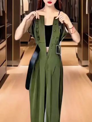 2025夏季新款时尚修身显瘦款女气质网红洋气连体裤百搭款#夏季穿搭 #优雅气质 #高端大气 #减龄气质 #我又心动了