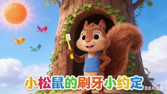 小松鼠乐乐不爱刷牙,总躲进树洞逃避。某天牙齿酸痛咬不动松子,疼得直哭,妈妈带他找猫头鹰医生问诊。听从医生“早晚刷牙”的建议后,乐乐坚持认真刷牙,牙齿恢复健康,又能大口啃松子,以此引导小朋友养成爱牙好习惯。#儿童启蒙 #启蒙故事 #儿童启蒙故事