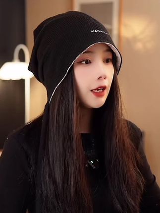 【女神必备单品】堆堆帽女款双面韩系冷帽秋冬大头围2025新款宽松显脸小百搭包头帽#气质范 #这个帽子有点可爱呀 #抖音流量小助手