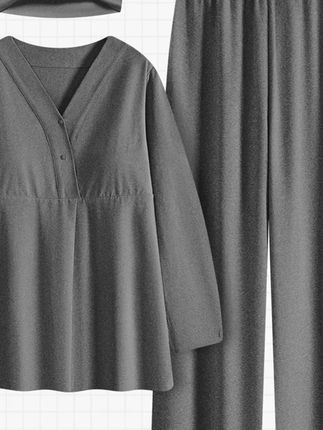 DR【纯棉简约款】A类春秋月子服产前产后孕妇哺乳喂奶家居服套装