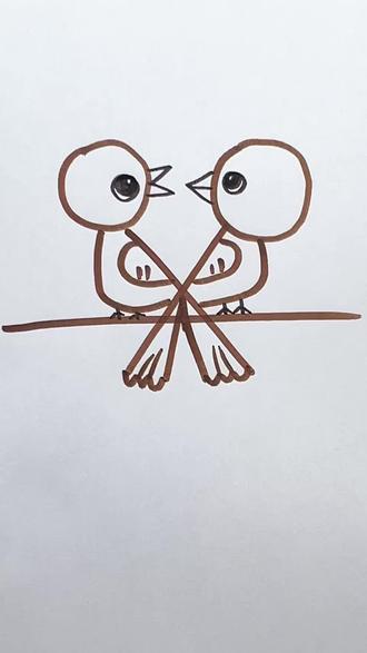 一起来画小鸟吧,特别简单,一看就会#亲子简笔画 #创意简笔画 #简笔画教程 #儿童简笔画 #小鸟简笔画