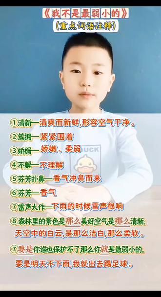 《我不是最弱小的》词语解释#课堂笔记#教材帮