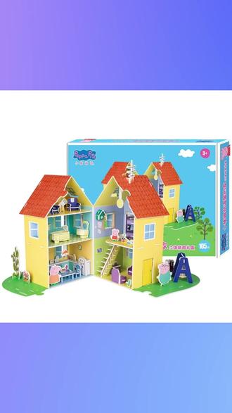 小猪佩奇 3D 立体拼图 3 到 6 岁男孩女孩 DIY 小屋建筑模型拼装益智玩具 #小猪佩奇 3D 拼 #3 6 岁 DIY 小屋 #建筑模型拼装 #男女宝益智玩具 #儿童卡通拼图