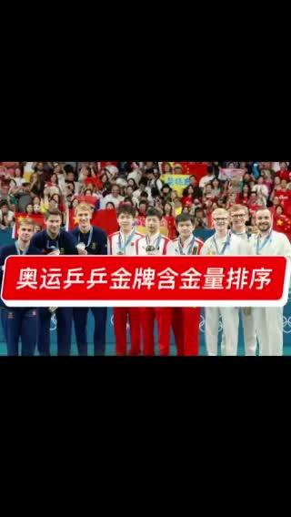 洛奥乒乓金牌含金量#