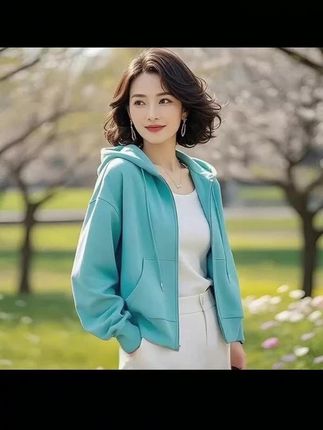 多色连帽卫衣#女装穿搭 #最美穿搭 #时尚大方 #每日分享 #美搭尽显女神范