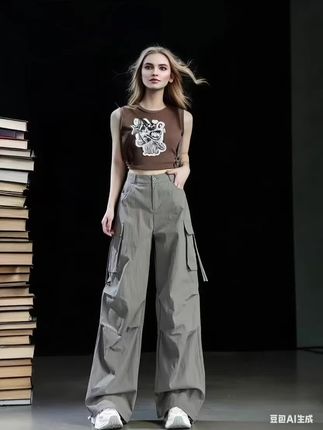 #女士薄款工装阔腿裤  #女夏薄款冰丝速干工装裤  #宽松垂感透气显瘦工装裤子  #美式伞兵直筒裤   #薄款速干裤  @巨量千川