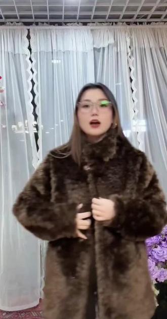 人造皮草 番茄侠富人区4.0同款环保托卡中长款加厚毛毛外套女@DOU+小助手 #好东西一起分享 #外套