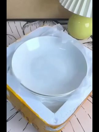 4个装6英寸圆盘,纯白陶瓷高温烧制美观实用
