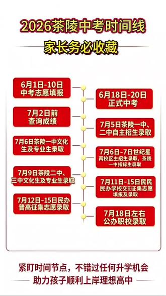 #中考日程 #初中家长 #中考加油#中考时间线