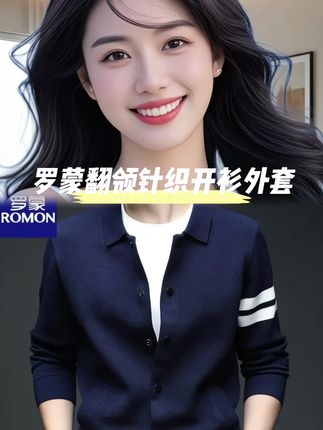 罗蒙翻领条纹针织开衫外套#品质男装#简约高级#针织外套#气质感拉满