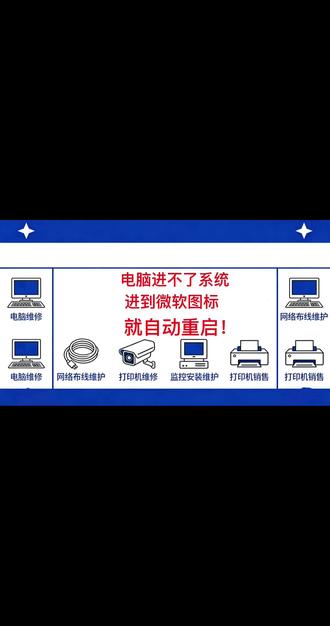 电脑开机到微软图标界面就自动重启,一直循环,无法进去系统!!#电脑维修#电脑知识#电脑维修上门#电脑好像有情绪#电脑