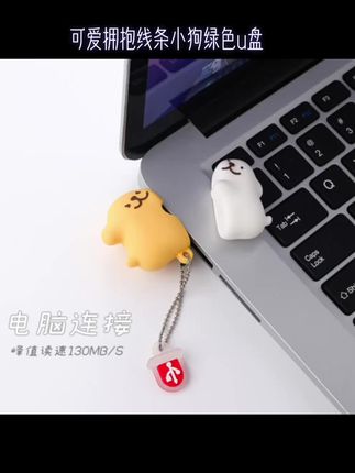 可爱拥抱线条小狗绿色u盘手机电脑两用爱的贴贴闺蜜礼物情侣优盘#可爱拥抱线条小狗绿色u盘 #手机电脑u盘 #情侣u盘 #优盘推荐 #办公室u盘