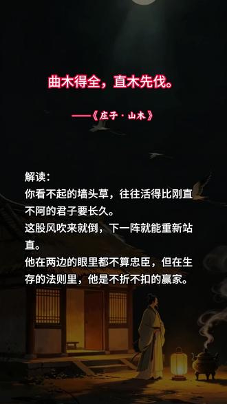 曲木得全,直木先伐。
——《庄子·山木》