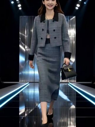 法式高级感灰色时尚小香风套装女2025秋冬新款气质上衣百搭半身裙#辣妹穿搭 #高级感穿搭 #通勤搭配 #辣妹穿搭大赏 #气质御姐