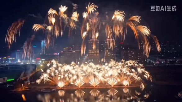 不让我飞那就豆包来飞#豆包#无人机新规#随州烟花秀#航拍 #豆包