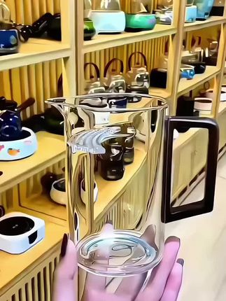 加厚耐热玻璃月牙过滤分茶器简约公道杯大容量绿茶杯#木把公道杯#公道杯#月牙一体公杯#茶器#茶具好物推荐