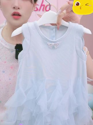 #笛莎母婴 #童装女童 夏装25儿童洋气#甜美网纱裙 #拼接连衣裙 #儿童连衣裙 子-33252U111