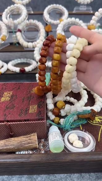 养殖鹿角雕刻百香籽手串!男女都能戴的百搭款