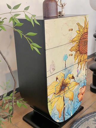 全实木法式复古玄关柜斗柜抽屉柜彩绘艺术餐边柜置物柜收纳柜子#斗柜定制#专业生产厂家#源头工厂#家具工厂