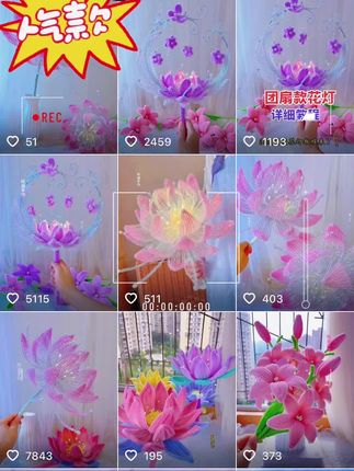 浪漫蝴蝶荷花莲花手拿棒灯笼花扭扭棒编织diy手工自制材料包#手工制作 #很漂亮 #手工花制作 #看过来 #有喜欢的吗