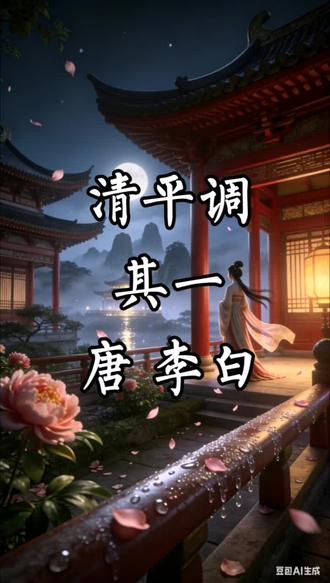 云想衣裳花想容,春风拂槛露华浓,若非群玉山头见,会向瑶台月下逢。#古诗词 #李白清平调