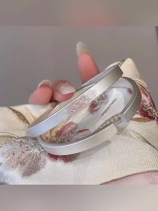 老凤祥珐琅莲花纯银手镯女足银国风小众磨砂开口七夕节送女友 #爱了爱了 #好物分享 #好物分享🔥 #好物品分享 #分享好物