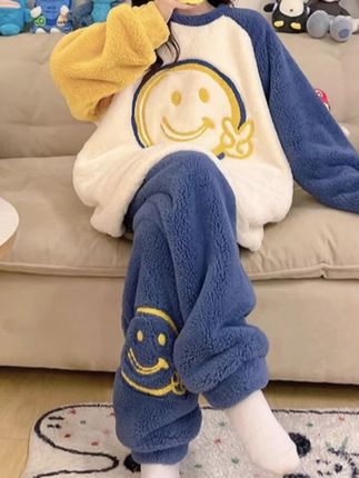 珊瑚绒睡衣女秋冬季加绒加厚大码200斤冬款保暖法兰绒家居服套装#珊瑚绒家居服女