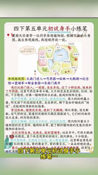 四下第五单元初试身手小练笔 #知识点总结 #小学语文 #四年级下册语文 #四年级语文 #必考考点