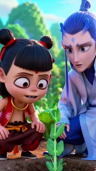 #ai艺术玩梗 哪吒敖丙申公豹#四川话豌豆尖